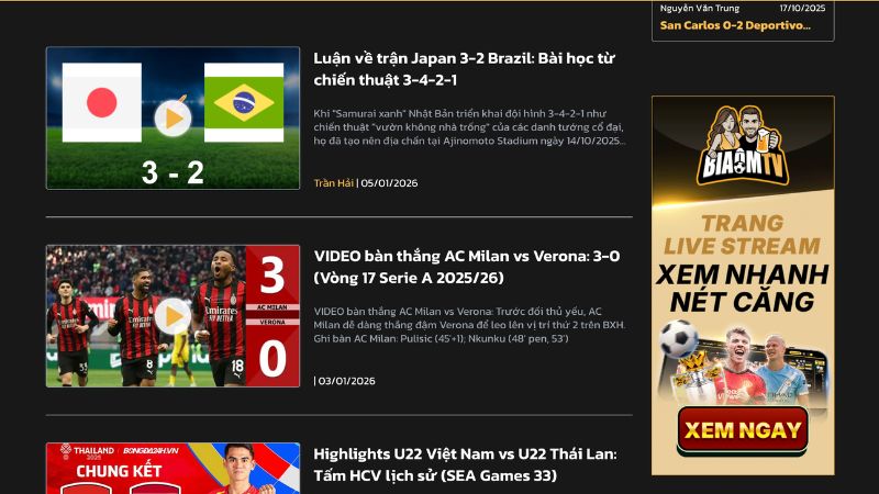 truy cập vào Biaomtv trực tiếp bóng đá và tìm trận đấu Ngoại Hạng Anh mà mình muốn xem